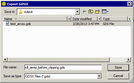 Export GDSII File dialog