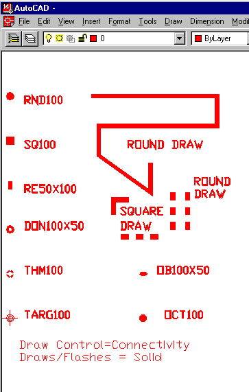 AutoCAD snapshot of Draw=Connectivity AND Draw/Flash = Solid