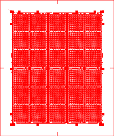 snapshot of a 16 x 20 panelized PCB