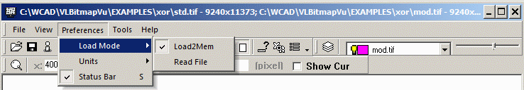 Load Mode controls how VLBV reads the bitmap data.