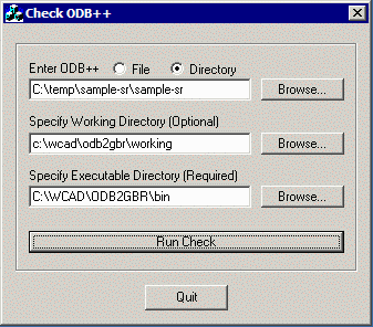 CheckODB main dialog window