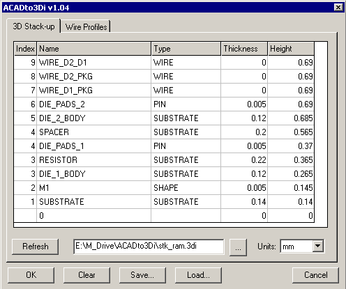 Stackup dialog is used to set layer order and height